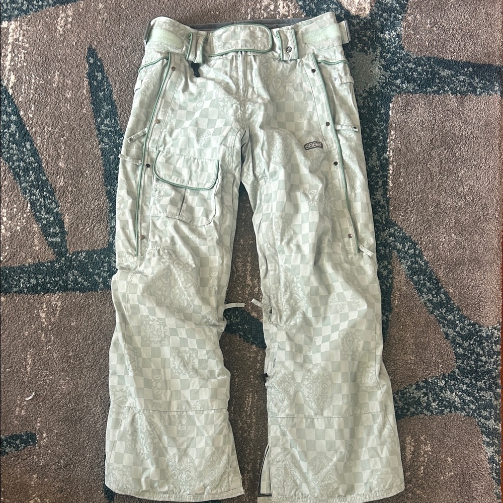 686 Women's Checkered Snowboard Pants - Light Green